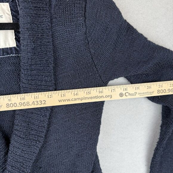 Vtg Abercrombie & Fitch Womens Cardigan Navy Blue Wool Sz S Classic Y2K Preppy - Picture 6 of 8